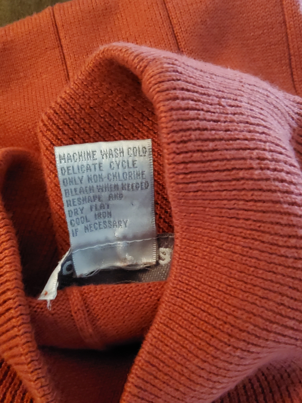 dressbarn Ribbed Mock Neck Sweater - Brick Red - Picture 4 of 4